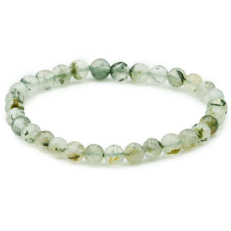 Bracelet préhnite Mali A (boules 5 - 6mm) - La Boite à Cailloux