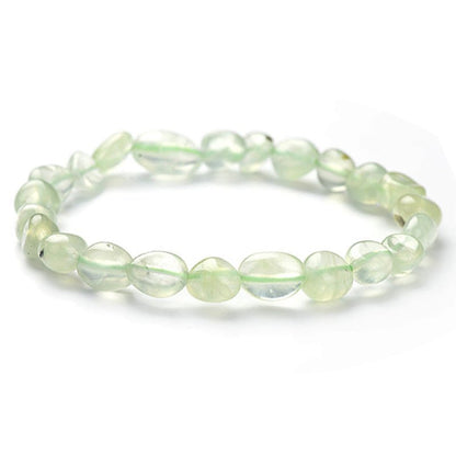 Bracelet préhnite Mali A (grains 5 - 7mm) - La Boite à Cailloux