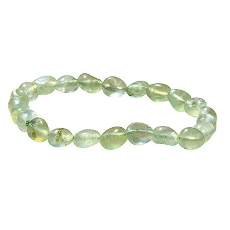 Bracelet préhnite Mali A (grains 5 - 7mm) - La Boite à Cailloux