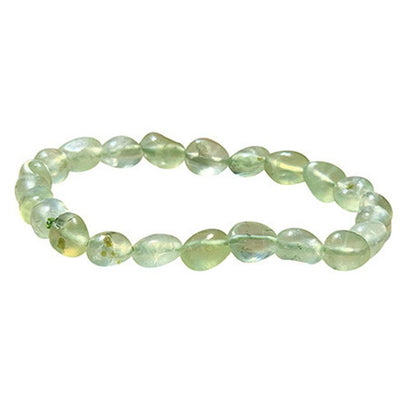 Bracelet préhnite Mali A (grains 5 - 7mm) - La Boite à Cailloux