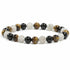Bracelet protection: oeil de tigre, labradorite, tourmaline noire (boules 5 - 6mm) - La Boite à Cailloux