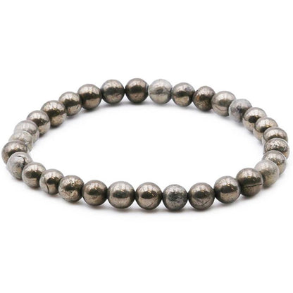 Bracelet pyrite Pérou A (boules 5 - 6mm) - La Boite à Cailloux