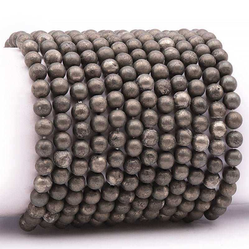 Bracelet pyrite Pérou A (boules 5 - 6mm) - La Boite à Cailloux
