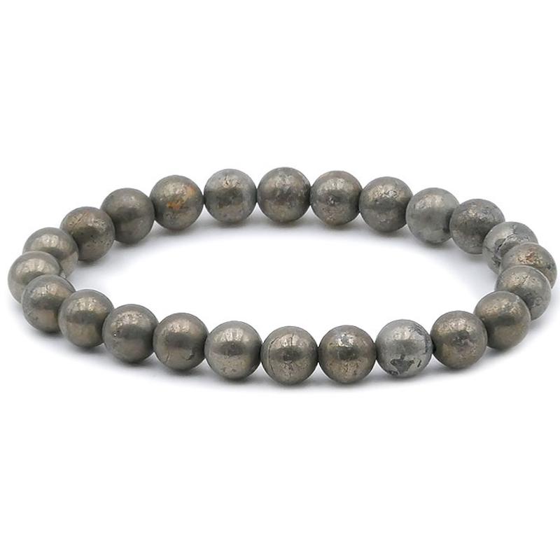 Bracelet pyrite Pérou A (boules 7 - 8mm) - La Boite à Cailloux