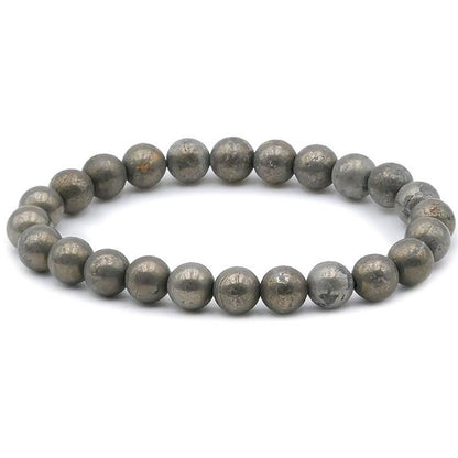 Bracelet pyrite Pérou A (boules 7 - 8mm) - La Boite à Cailloux
