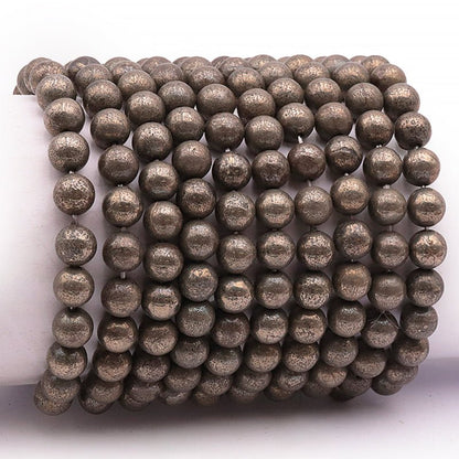 Bracelet pyrite Pérou A (boules 7 - 8mm) - La Boite à Cailloux