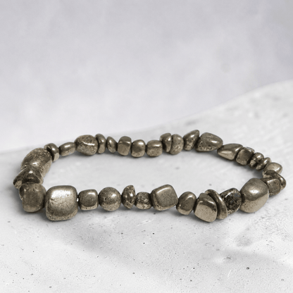 Bracelet Pyrite Pérou A (grains 5-7mm) - La Boite à Cailloux