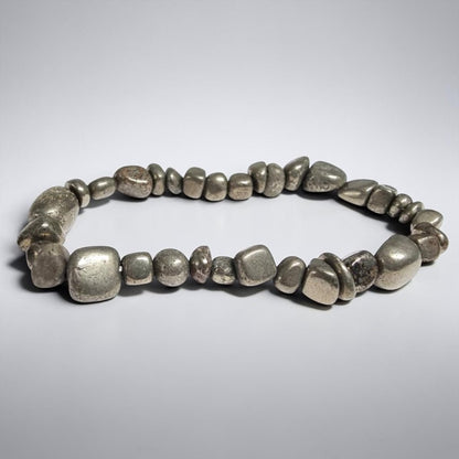 Bracelet Pyrite Pérou A (grains 5 à 7 mm) - La Boite à Cailloux