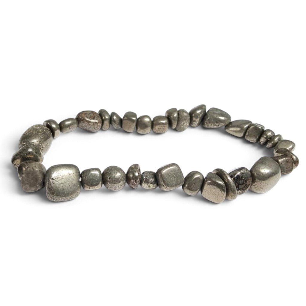 Bracelet Pyrite Pérou A (grains 5 à 7 mm) - La Boite à Cailloux
