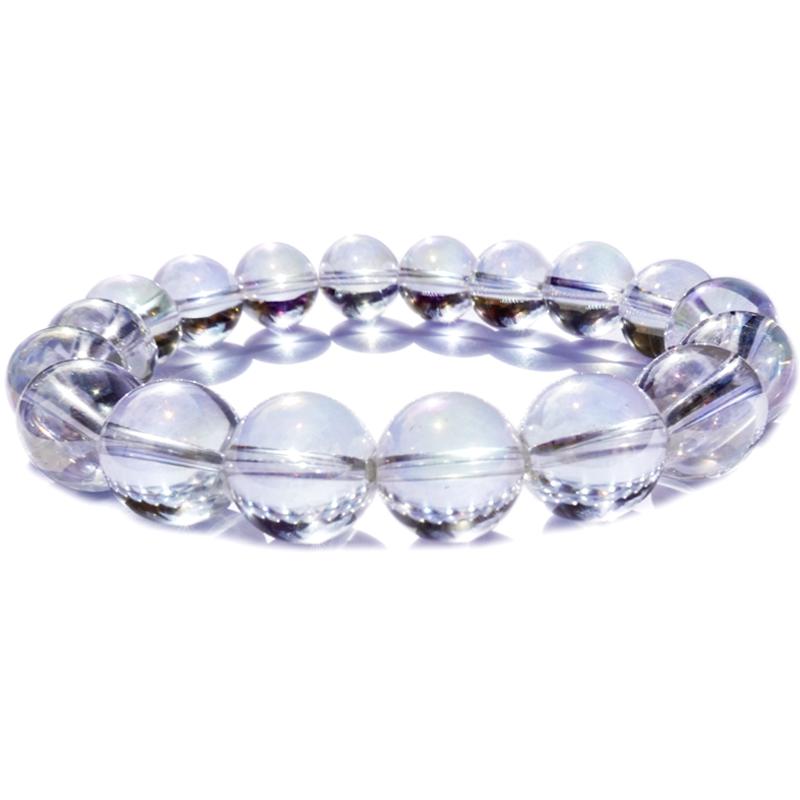 Bracelet quartz angel aura Brésil AAA (boules 10mm) - La Boite à Cailloux