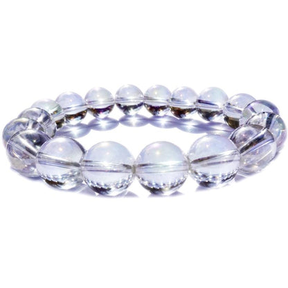 Bracelet quartz angel aura Brésil AAA (boules 10mm) - La Boite à Cailloux