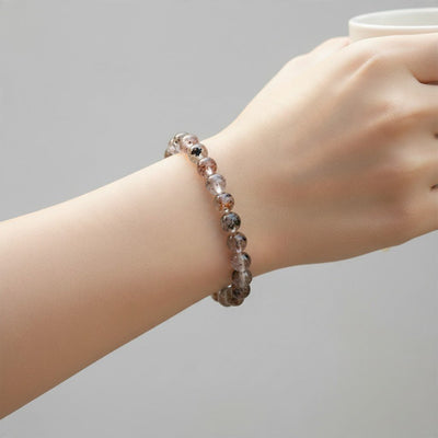 Bracciale in quarzo clorite Brasile A (sfere 5-6mm)