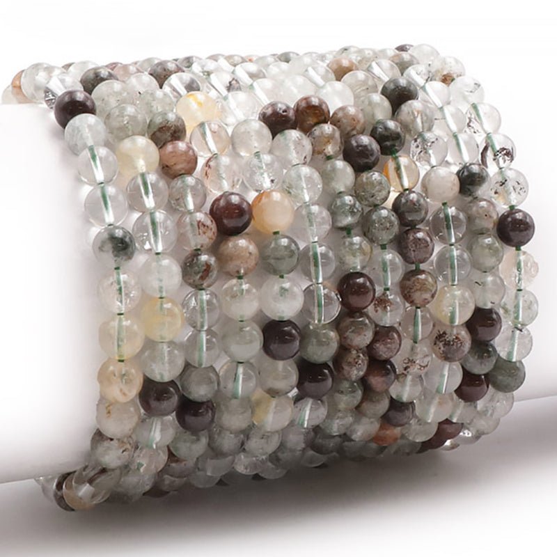 Bracelet quartz chlorite Brésil A (boule 5 - 6mm) - La Boite à Cailloux