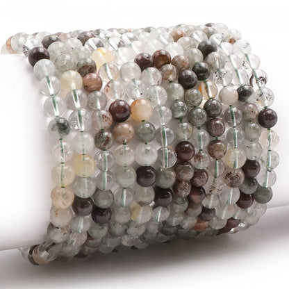 Bracelet quartz chlorite Brésil A (boule 5 - 6mm) - La Boite à Cailloux