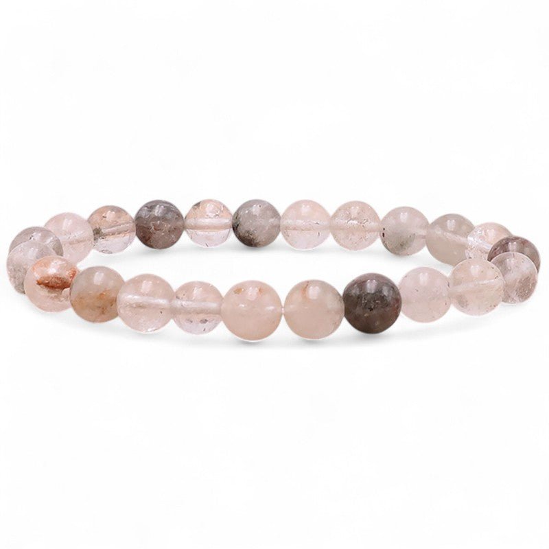 Bracelet quartz chlorite Brésil A (boule 7 - 8mm) - La Boite à Cailloux