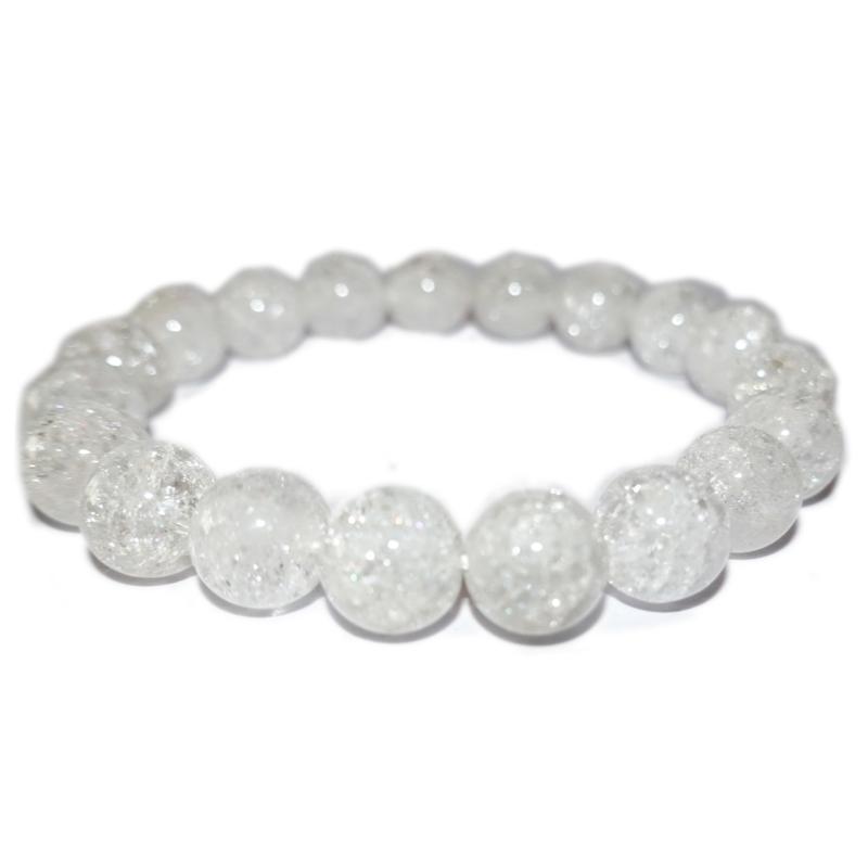 Bracelet quartz craquelé Brésil A (boules 10mm) - La Boite à Cailloux