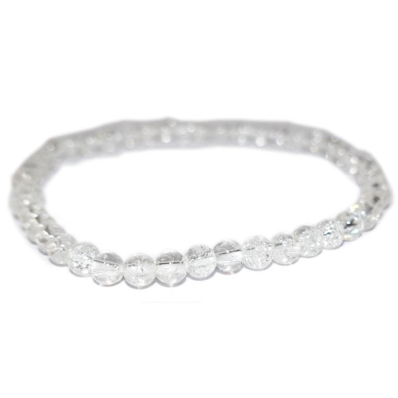 Bracelet quartz craquelé Brésil A (boules 3 - 4mm) - La Boite à Cailloux