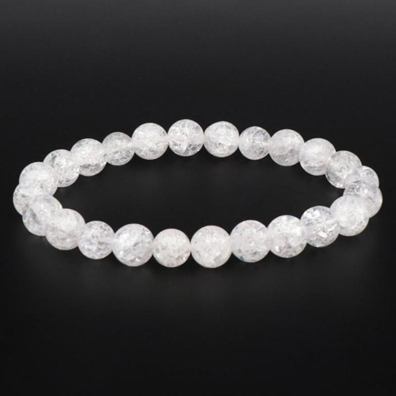 Bracelet quartz craquelé Brésil A (boules 7 - 8mm) - La Boite à Cailloux