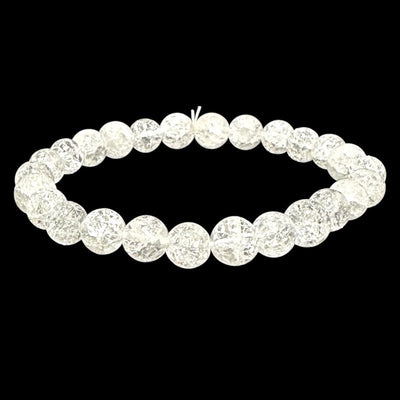 Quartz bracelet with tourmaline inclusions Brazil A (7-8mm balls) - Size L