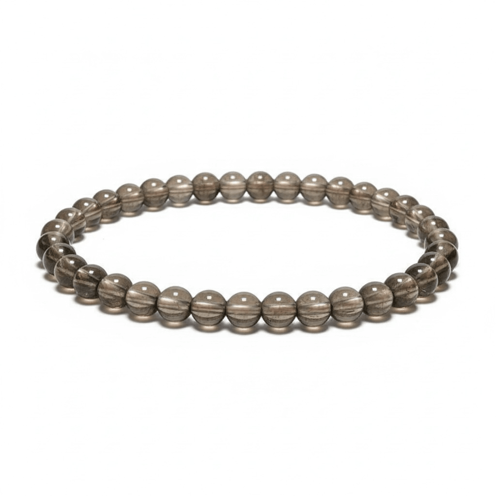 Bracelet quartz fumé Etats - Unis A+ (boules 3 - 4mm) - La Boite à Cailloux