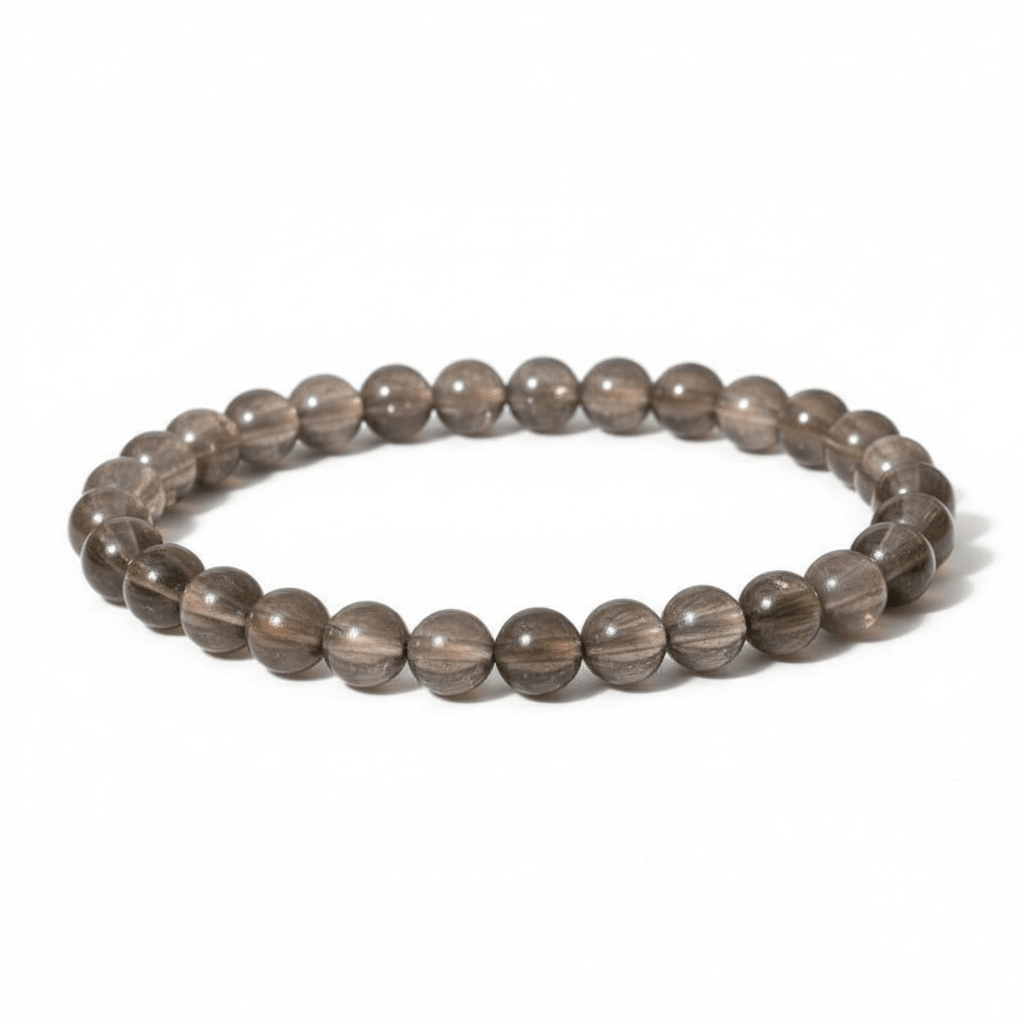 Bracelet quartz fumé Etats - Unis A (boules 5 - 6mm) - La Boite à Cailloux