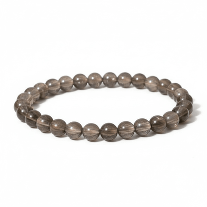 Bracelet quartz fumé Etats - Unis A (boules 5 - 6mm) - La Boite à Cailloux