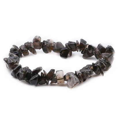 Bracelet quartz fumé Etats - Unis A (perles baroques) - La Boite à Cailloux