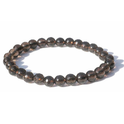 Pulsera de cuarzo ahumado facetado Estados Unidos A (bolas 5-6mm)