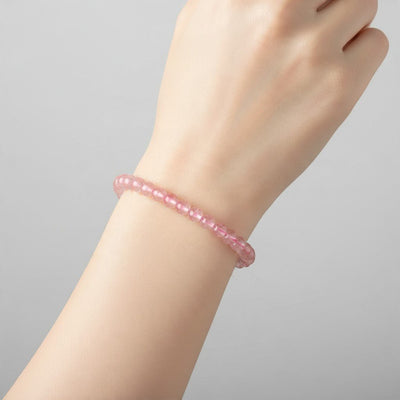 Bracciale in quarzo ematoide (fragola) Brasile A (sfere 5-6mm)