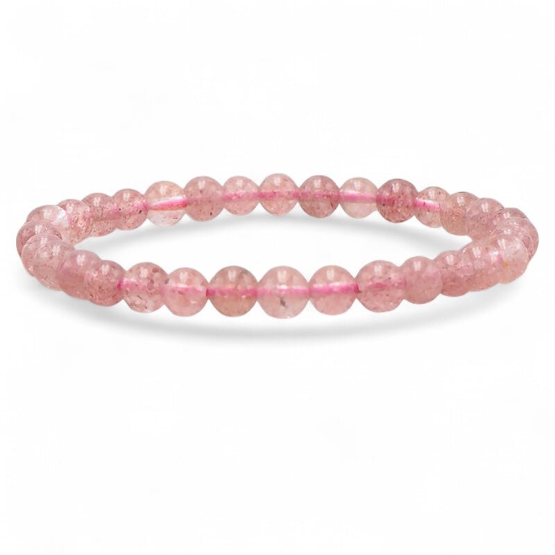 Bracelet quartz hématoide (fraise) Brésil A (boules 5 - 6mm) - La Boite à Cailloux