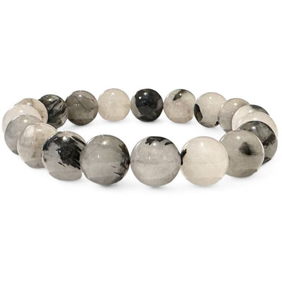 Bracelet quartz inclusions de tourmaline Brésil A (boules 10mm)