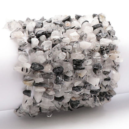Bracelet quartz inclusions de tourmaline Brésil A (perles baroques) - La Boite à Cailloux