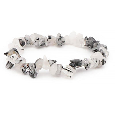 Bracelet quartz inclusions de tourmaline Brésil A (perles baroques)