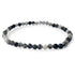 Bracelet quartz inclusions de tourmaline Brésil A (perles facettées 3 - 4mm) - La Boite à Cailloux