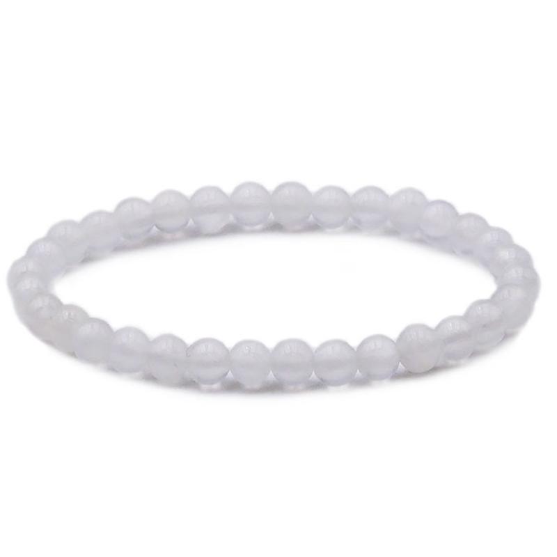 Bracelet quartz neige Brésil A (boules 5 - 6mm) - La Boite à Cailloux