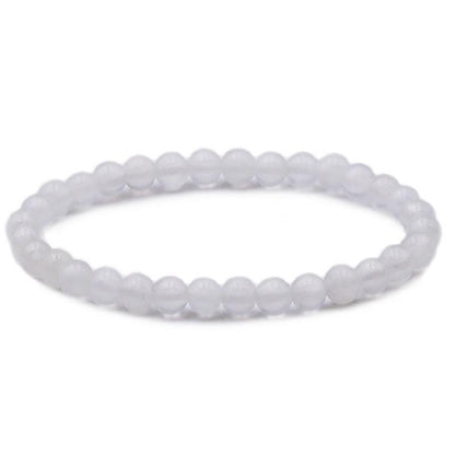 Bracelet quartz neige Brésil A (boules 5 - 6mm) - La Boite à Cailloux