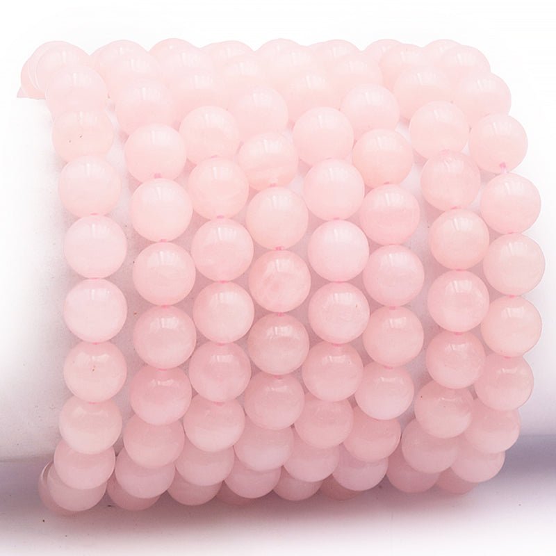 Bracelet quartz rose Brésil A (boules 10mm) - La Boite à Cailloux