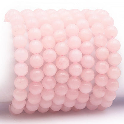 Bracelet quartz rose Brésil A (boules 10mm) - La Boite à Cailloux
