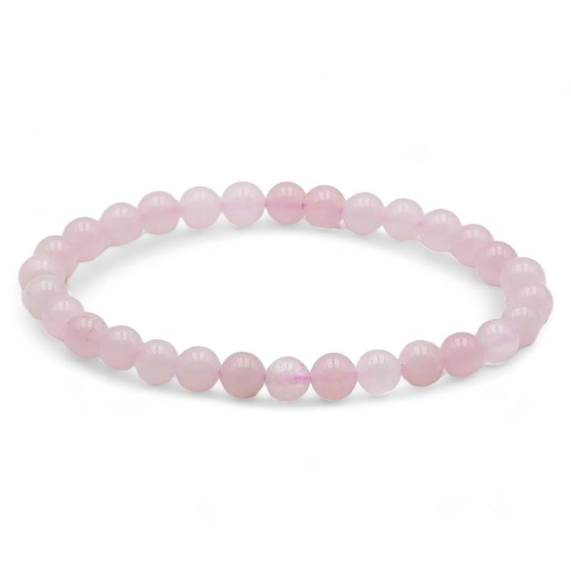 Bracelet quartz rose Brésil A (boules 5 - 6mm) - La Boite à Cailloux