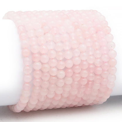 Bracelet quartz rose Brésil A (boules 5 - 6mm) - La Boite à Cailloux
