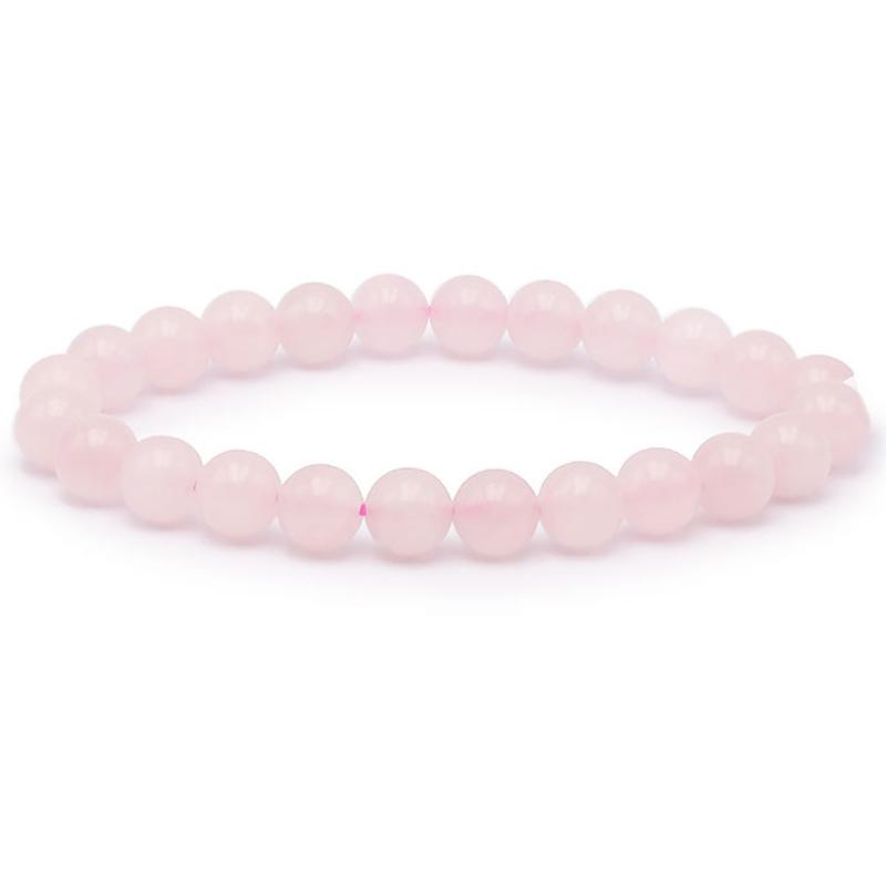 Bracelet quartz rose Brésil A (boules 7 - 8mm) - La Boite à Cailloux
