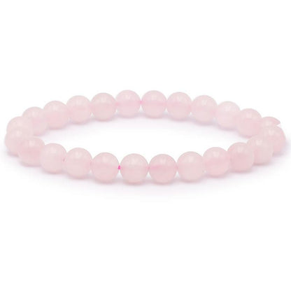 Bracelet quartz rose Brésil A (boules 7 - 8mm) - La Boite à Cailloux