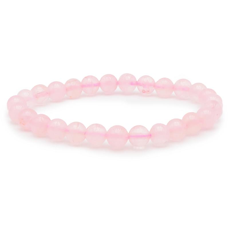 Bracelet quartz rose Brésil A (boules 7 - 8mm) - Taille L - La Boite à Cailloux
