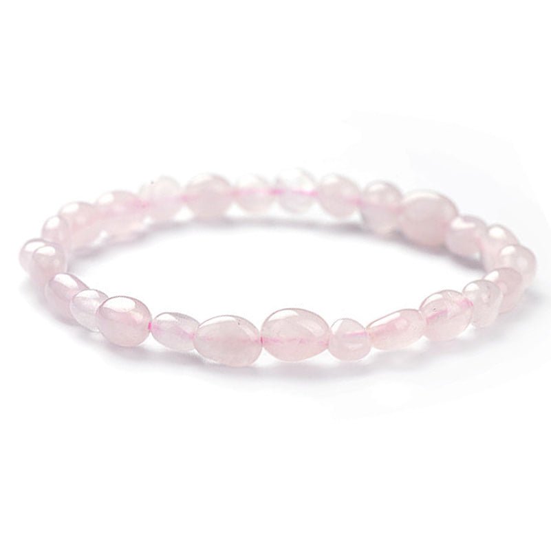 Bracelet quartz rose Brésil A (grains 5 - 7mm) - La Boite à Cailloux