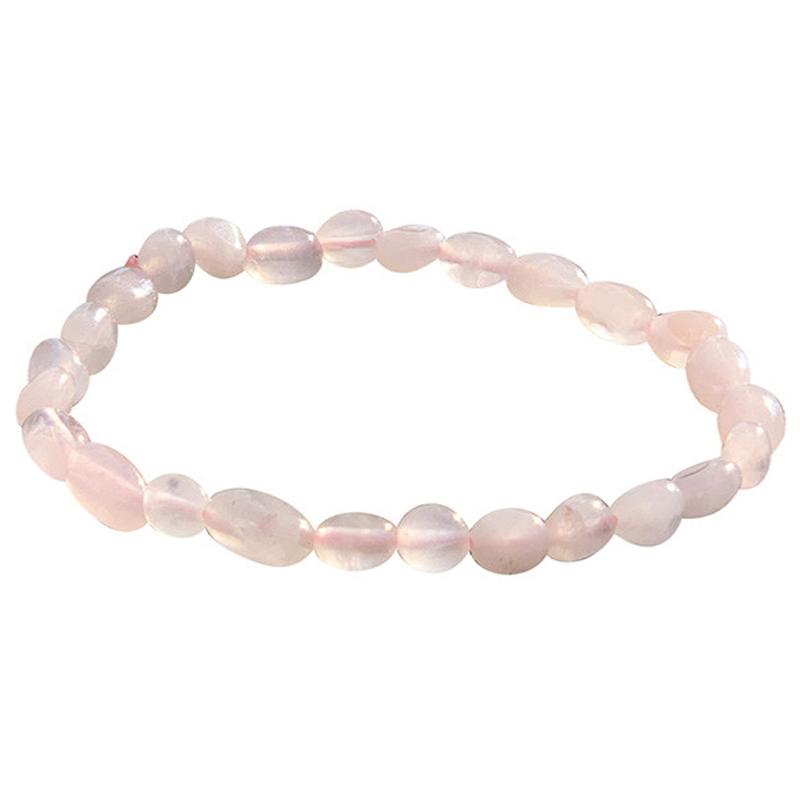 Bracelet quartz rose Brésil A (grains 5 - 7mm) - La Boite à Cailloux