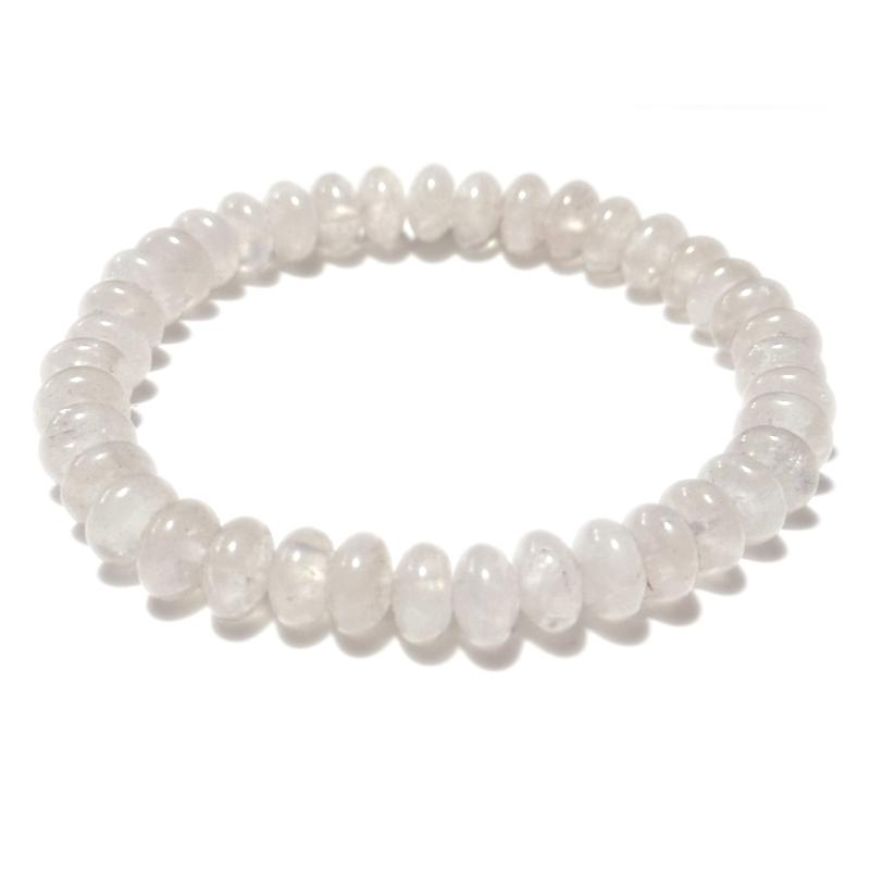 Bracelet quartz rose Brésil A (perles boutons 8mm) - La Boite à Cailloux