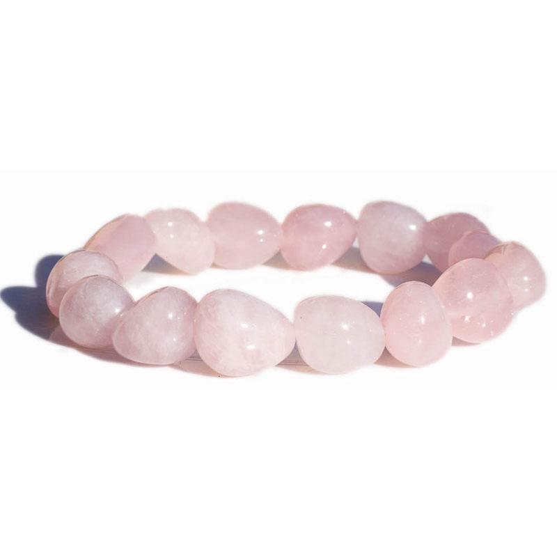 Bracelet quartz rose Brésil A (pierres roulées) 10 - 12mm - La Boite à Cailloux