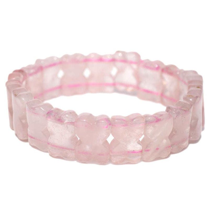 Bracelet quartz rose Brésil A (pierres taillées) - La Boite à Cailloux