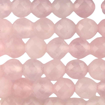 Bracelet quartz rose Brésil AA (perles facettées 3 - 4mm) - La Boite à Cailloux