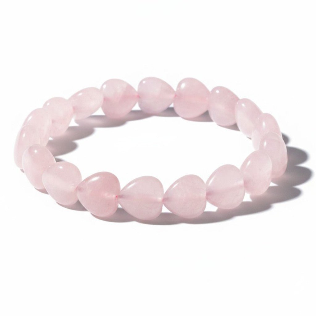 Bracelet quartz rose coeur Brésil A - La Boite à Cailloux